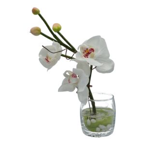 Artificial Flower with Base White and Clear Artificial Flower with Base White and Clear